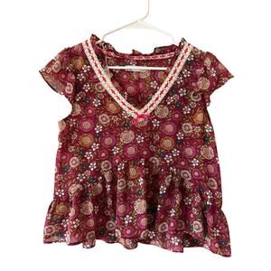 NWT SO Juniors Floral Blouse sz XS